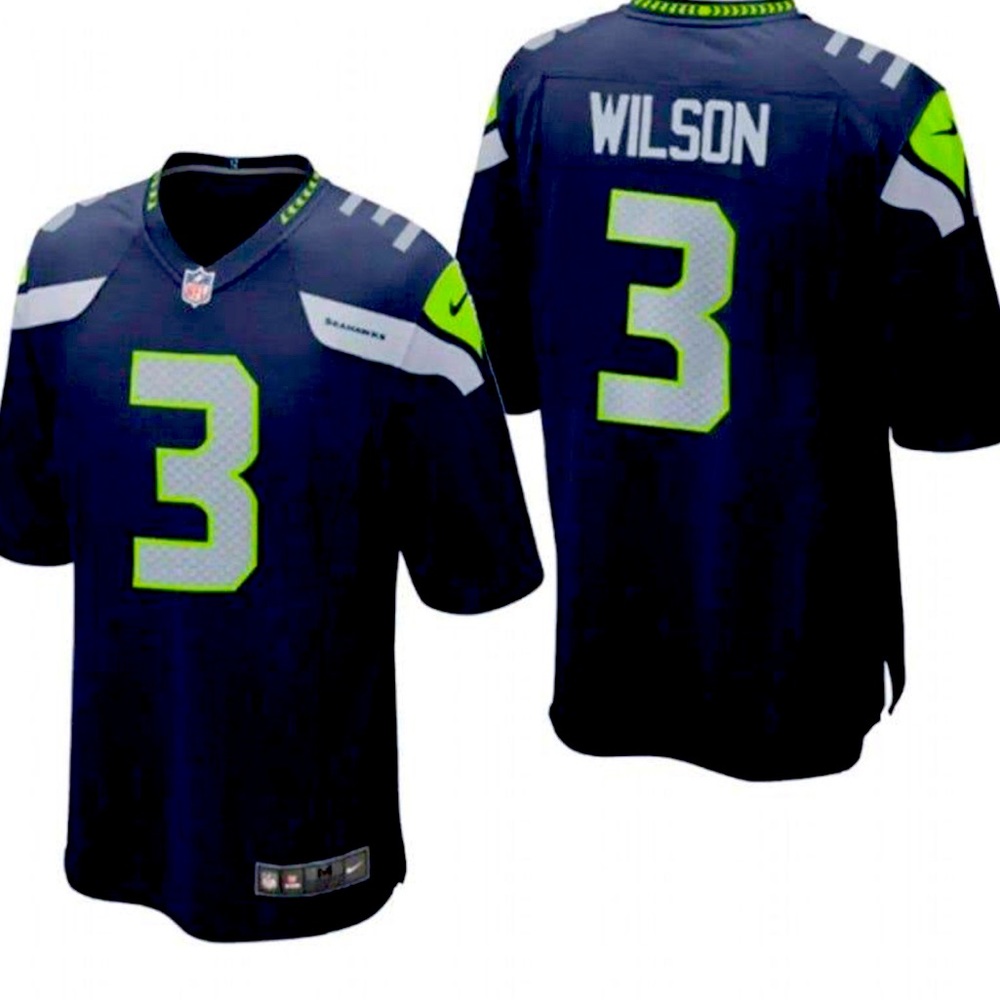 NEW! NIKE On Field NFL Seattle Seahawks Jersey RUSSELL WILSON # 3 SZ L (14-16)